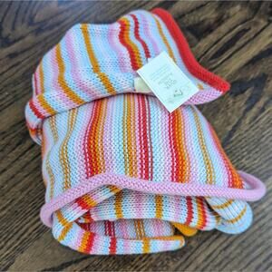 NEW Blabla 32 X 36 Stripe Blanket Pink Orange